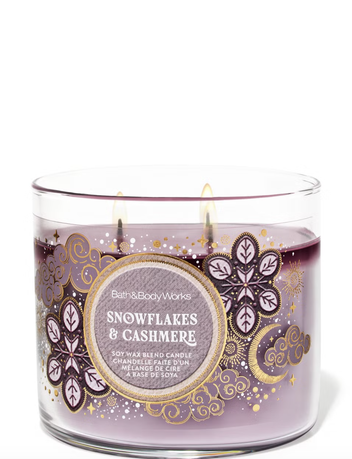 „Snowflakes & Cashmere” trijų knatų žvakė